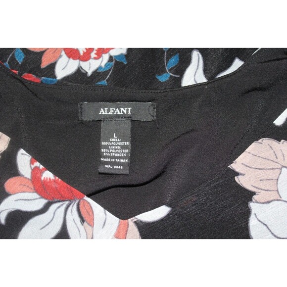 Alfani Tunic Top Sleeveless Layered Floral on Black Woman's Large - Picture 5 of 5